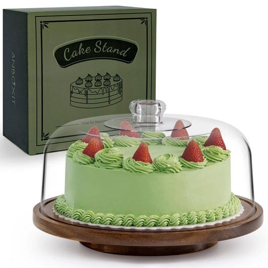 anboxit-cake-stand-with-dome-lid-acacia-wood-rotating-cake-plate-with-cover-wooden-cake-display-stan-1