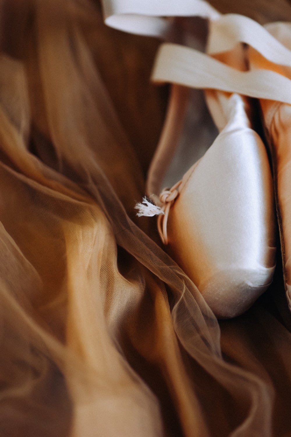 Pointe shoe in tulle