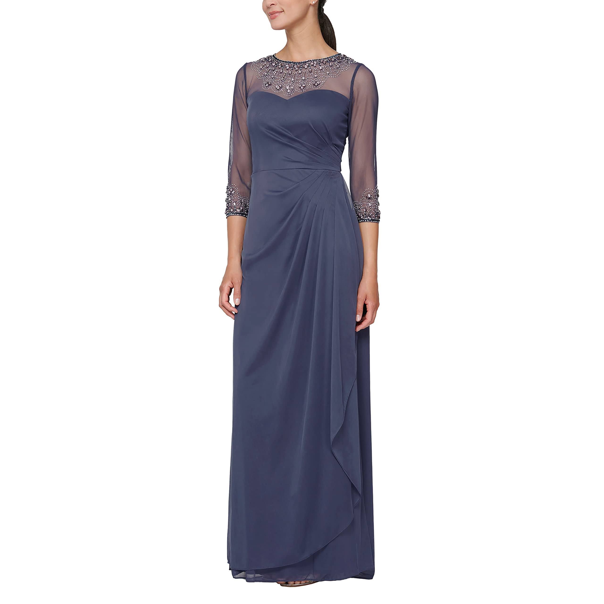 Elegant Purple Illusion Gown for Mother-of-the-Bride | Image