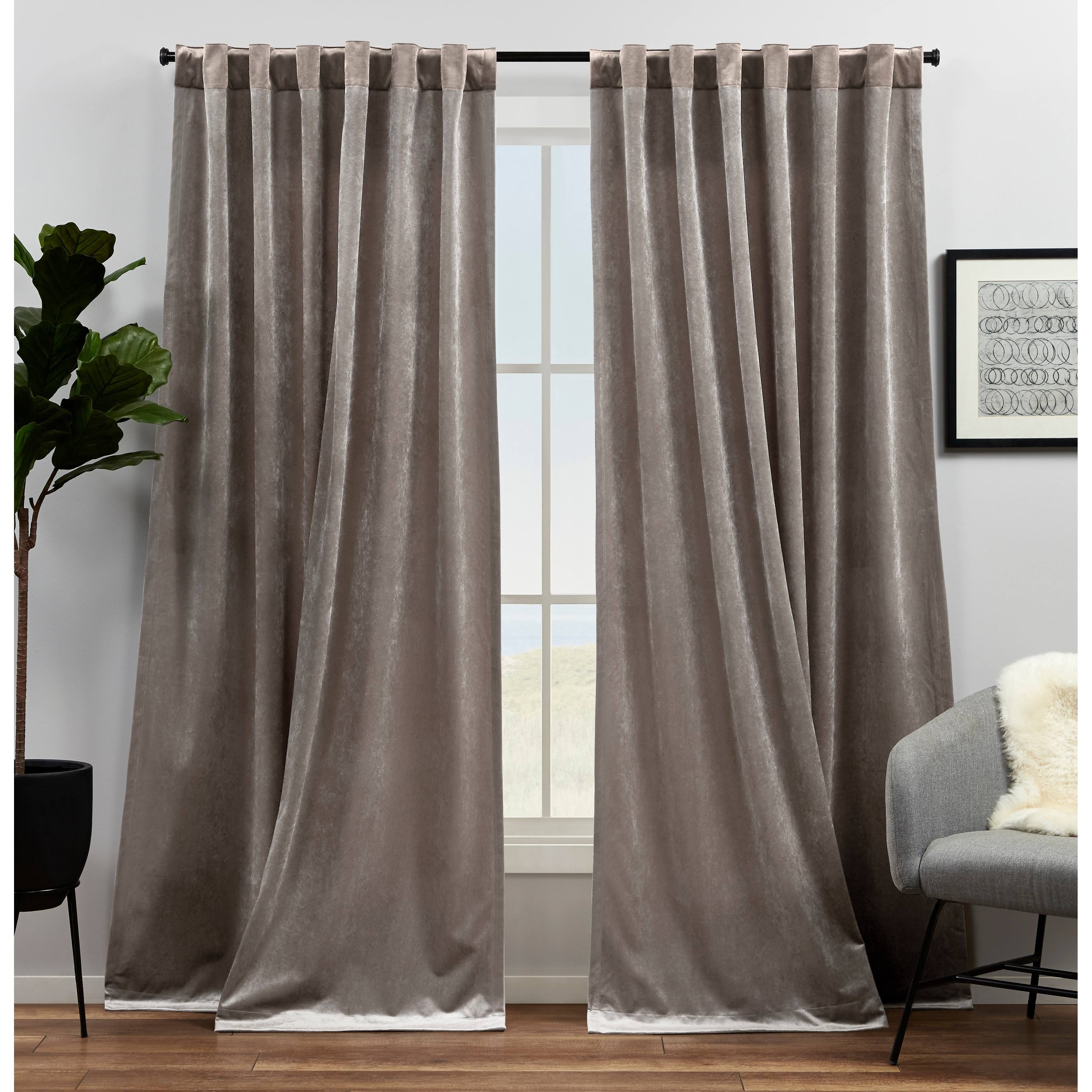 Exclusive Velvet Heavyweight Hidden Tab Top Curtains in Taupe | Image