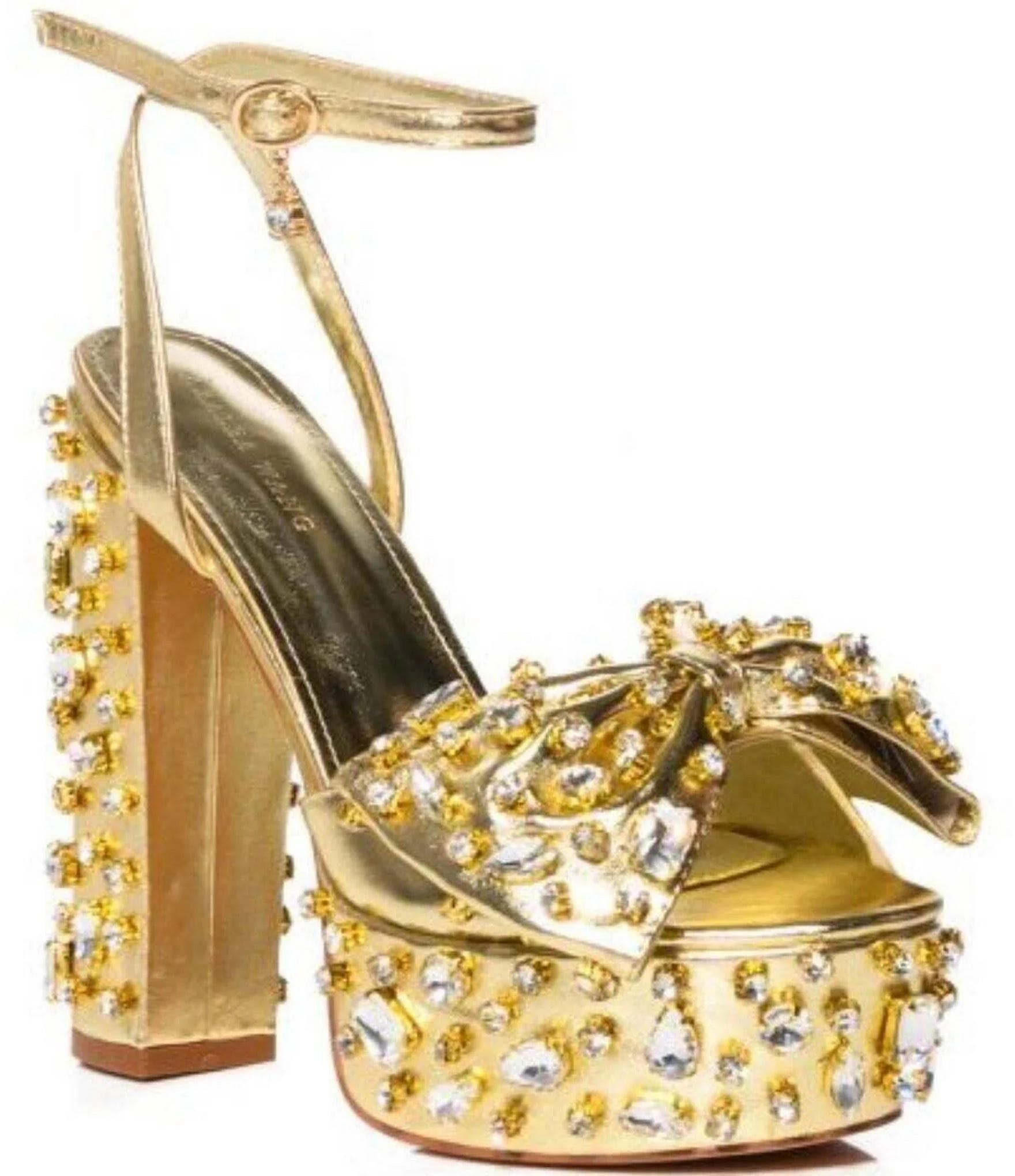 Shimmering Rhinestone Platform Heels for Fashionable Look | Image