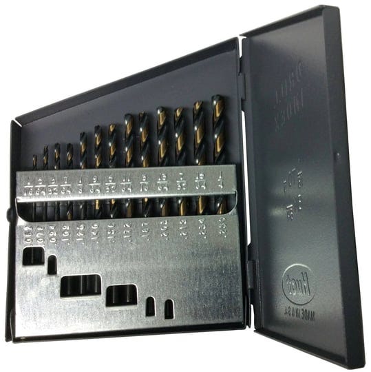 drill-america-1-16-1-4-hss-black-gold-jobber-drill-bit-set-metal-case-13-pieces-1-64-increments-kfd1-1