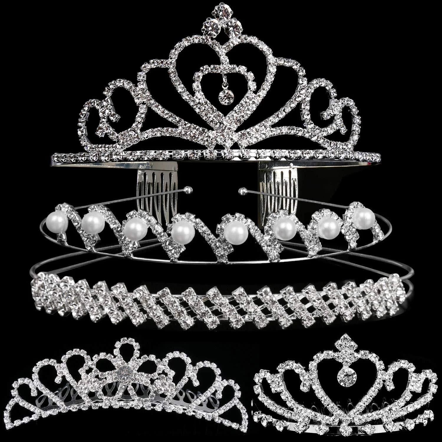 Luxurious Rhinestone Crystal Crown Headband Set | Image