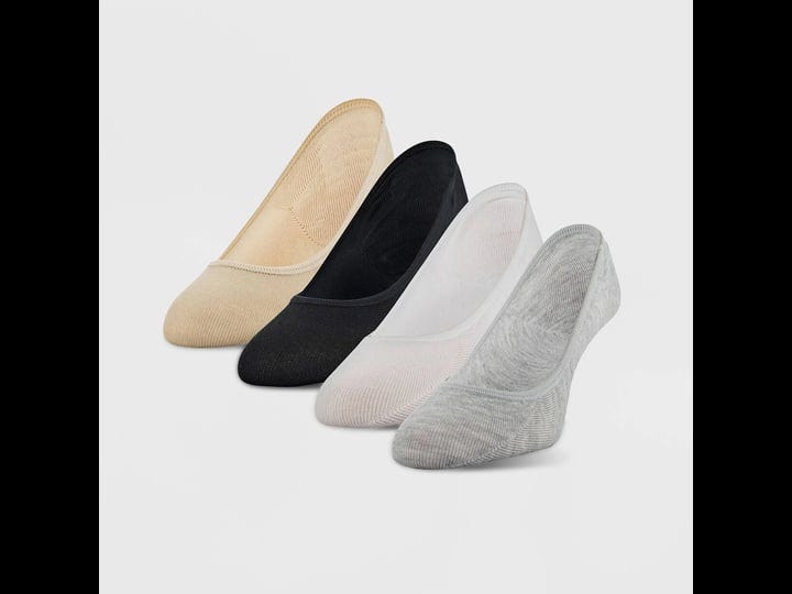 peds-womens-4pk-liner-socks-assorted-gray-white-black-nude-5-11