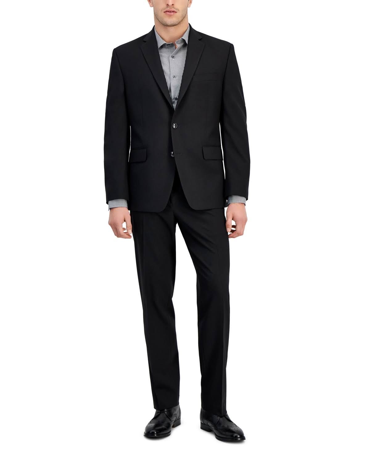 Modern Black Suit Jacket with Polyester Lining | Image