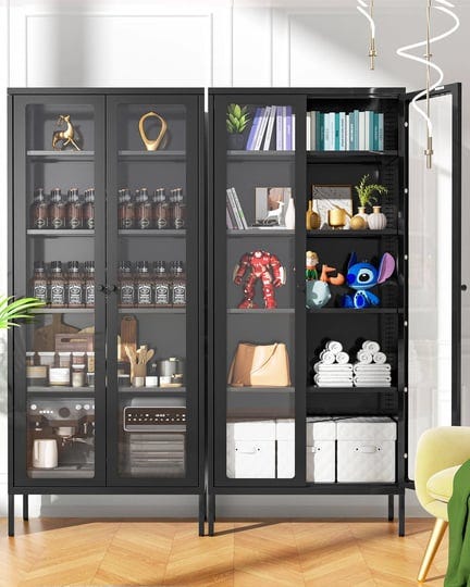 greenvelly-metal-storage-cabinet-black-display-curio-glass-storage-cabinet-with-glass-doors-and-4-sh-1