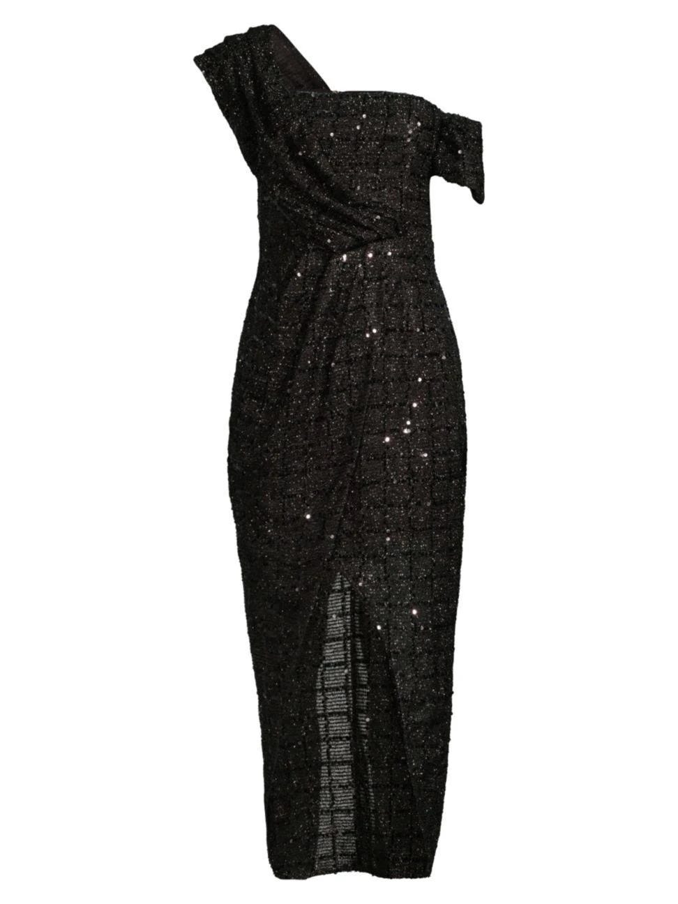 Elliatt Black Sequined Midi-Dress | Image