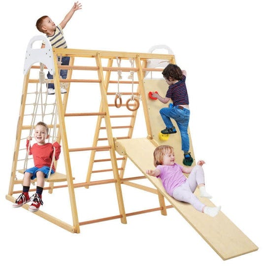 costway-8-in-1-indoor-wooden-jungle-gym-playset-with-monkey-bars-1