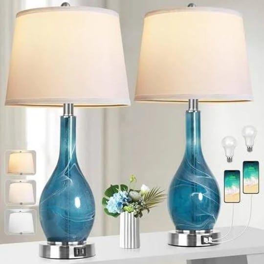 rottogoon-table-lamps-set-of-2-modern-blue-glass-bedside-lamps-with-2-usb-ports-25-inch-3-color-temp-1