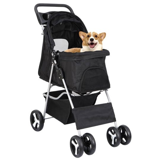 homgarden-4-wheel-pet-dog-stroller-foldable-carrier-strolling-cart-for-small-medium-dog-cat-w-storag-1