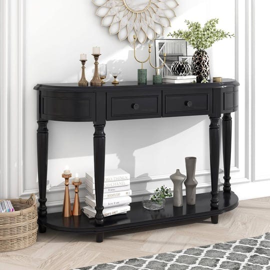 retro-circular-curved-design-wooden-console-table-with-open-style-shelf-and-two-top-drawers-black-mo-1