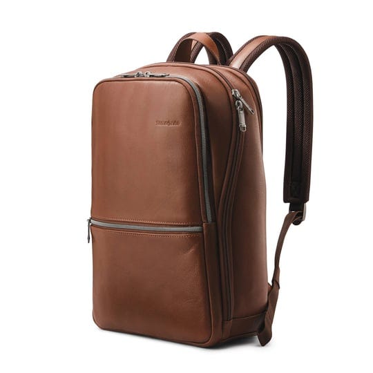 samsonite-classic-leather-slim-backpack-cognac-1