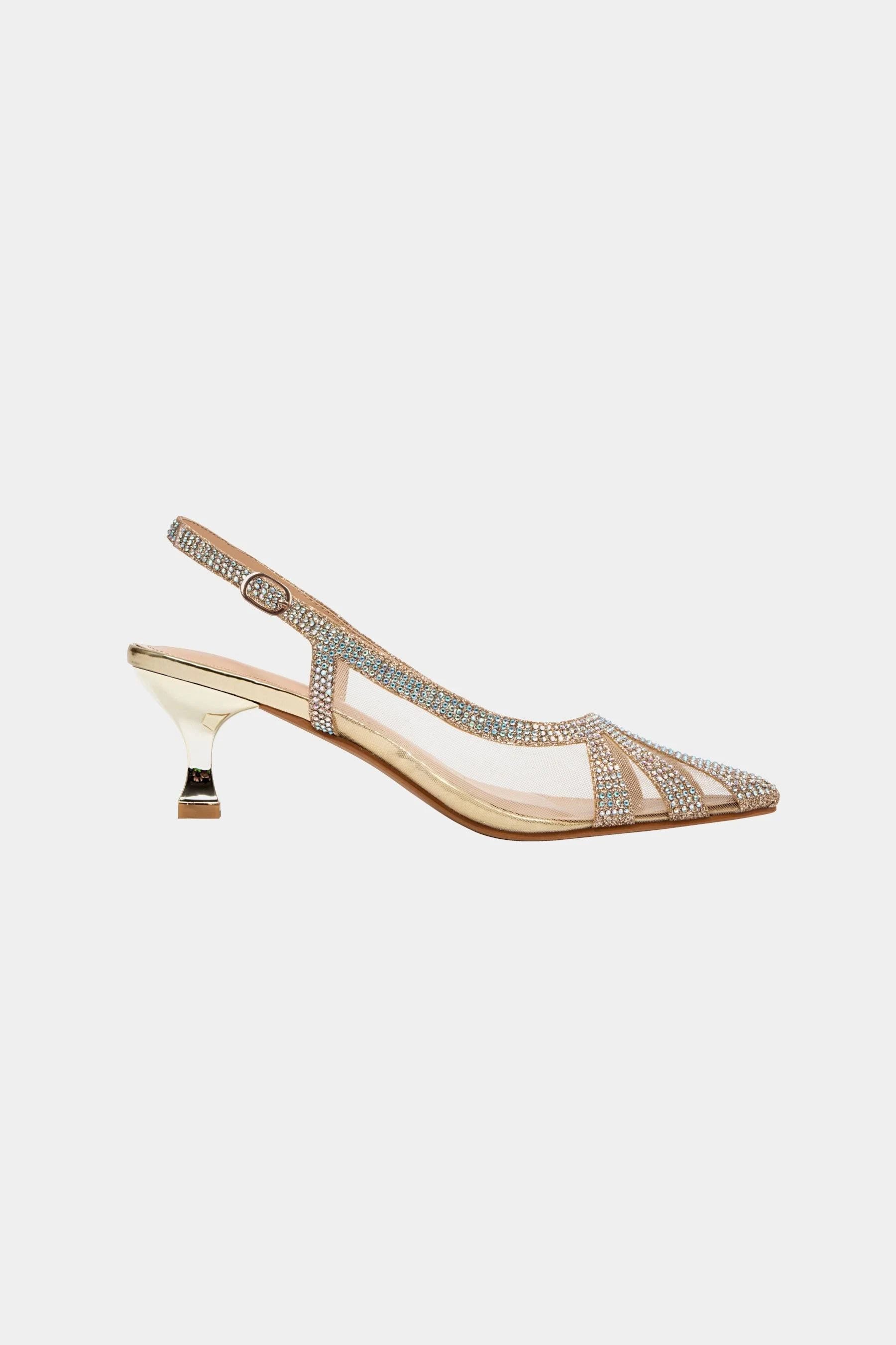 Macy Pumps by Lady Couture - Metallic Slingback Shoes | Image