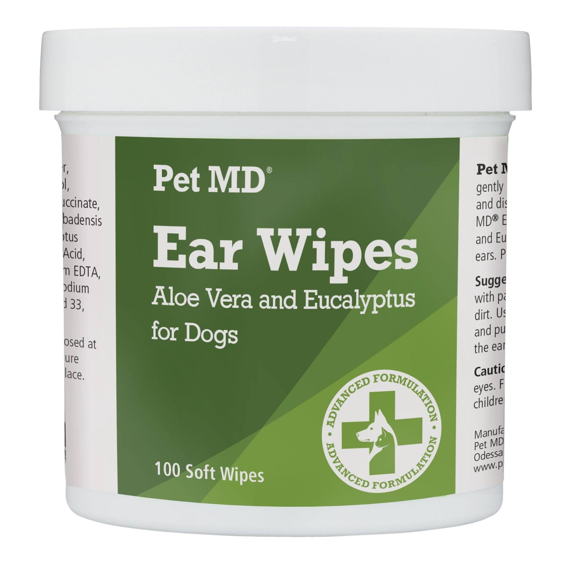 Pet MD Dog Ear Cleaner Wipes - Gently Clean and Deodorize Ears | Image