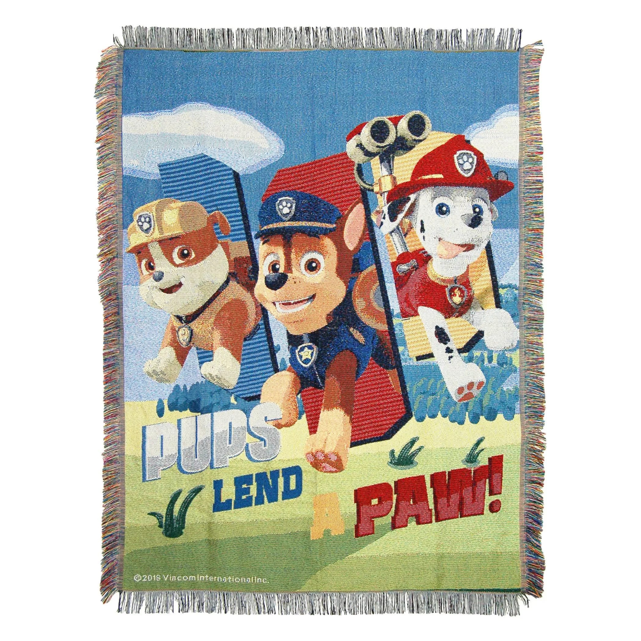 Paw Patrol 'Lend A Paw' Woven Tapestry Throw Blanket | Image