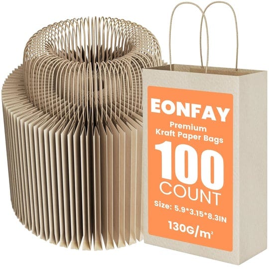 eonfay-100pcs-paper-gift-bags5-9x3-15x8-3-inch-small-brown-kraft-paper-bag-with-handles-bulkshopping-1