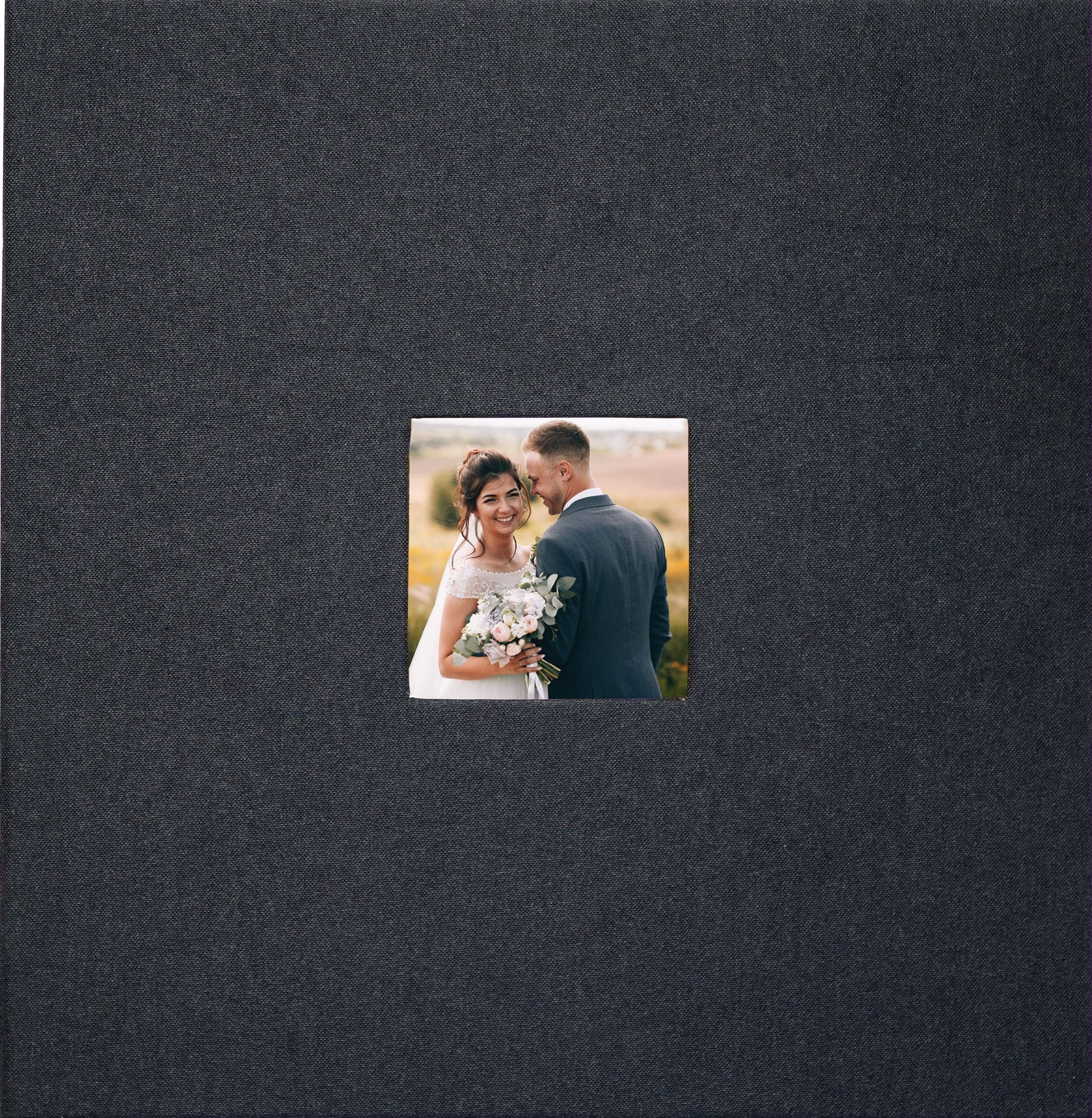 Black Linen Photo Album: 40 Self-Adhesive Pages for Memories | Image