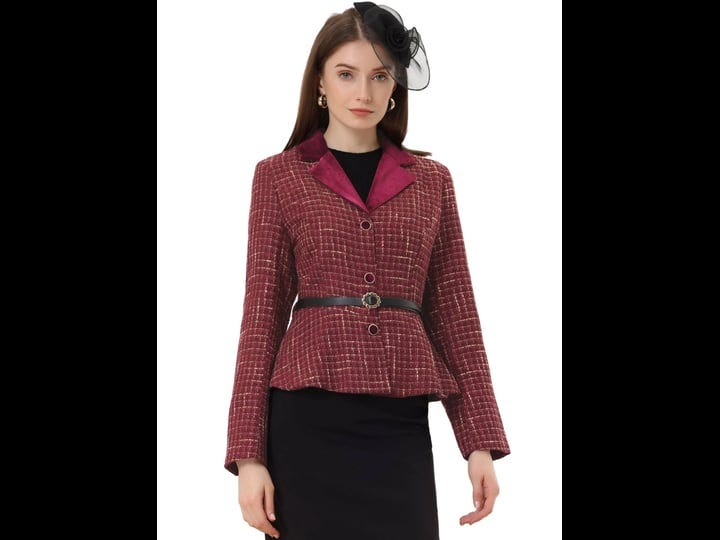 allegra-k-womens-vintage-tweed-plaid-notched-collar-work-office-blazers-with-belt-wine-red-s-1