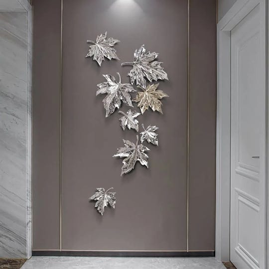 homary-8-pieces-modern-3d-resin-maple-gold-silver-leaves-home-wall-decor-in-living-room-1