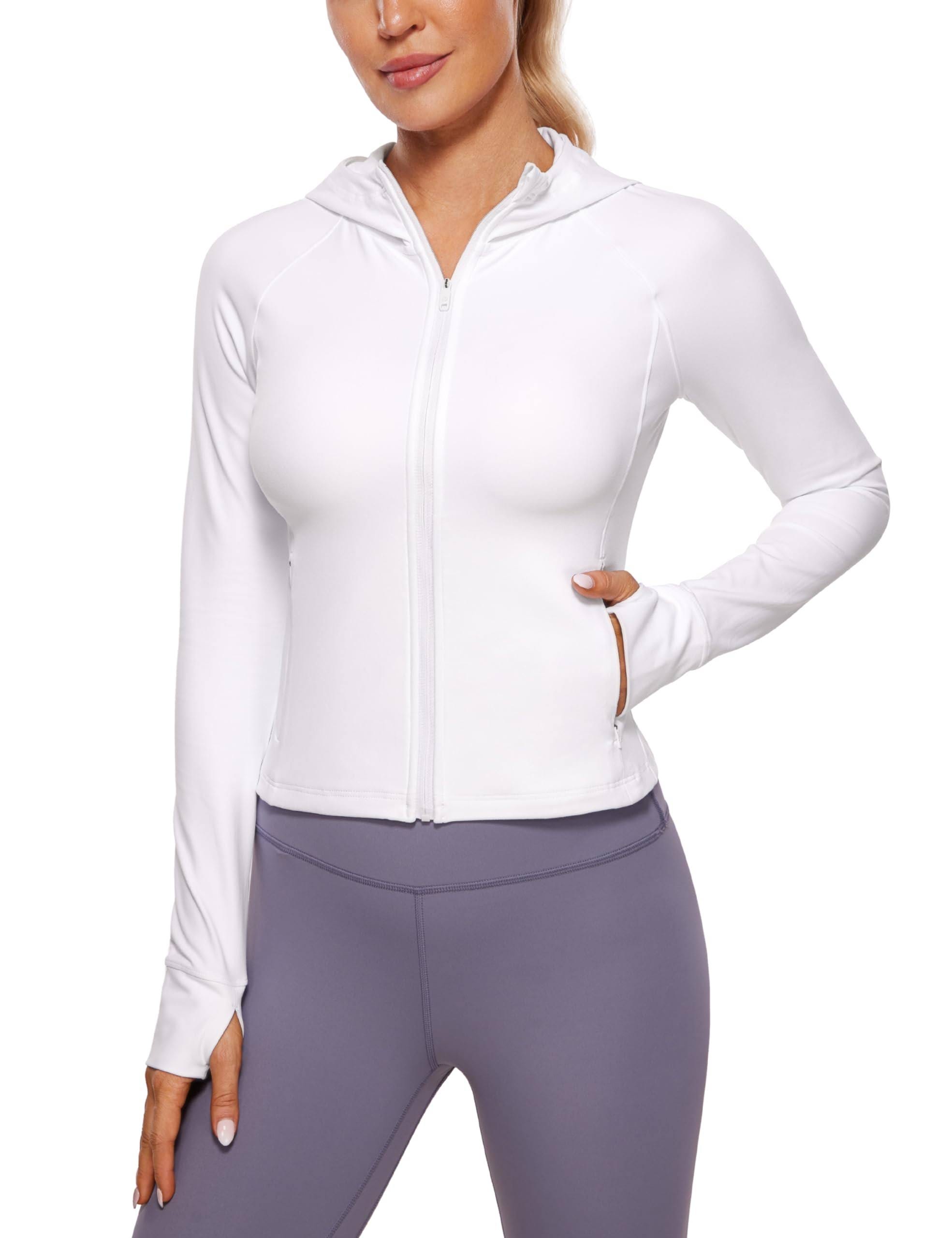Comfortable White Zip Up Hoodie for Low-Impact Workouts | Image