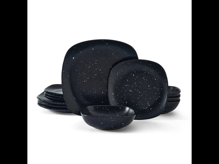 pfaltzgraff-stella-12-piece-stoneware-square-dinnerware-set-in-black-speckle-glaze-1