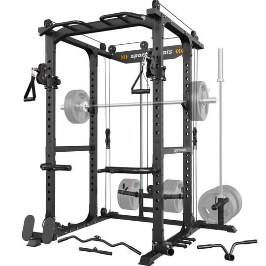 sportsroyals-power-cage-multi-function-power-rack-with-adjustable-cable-crossover-system-black-1