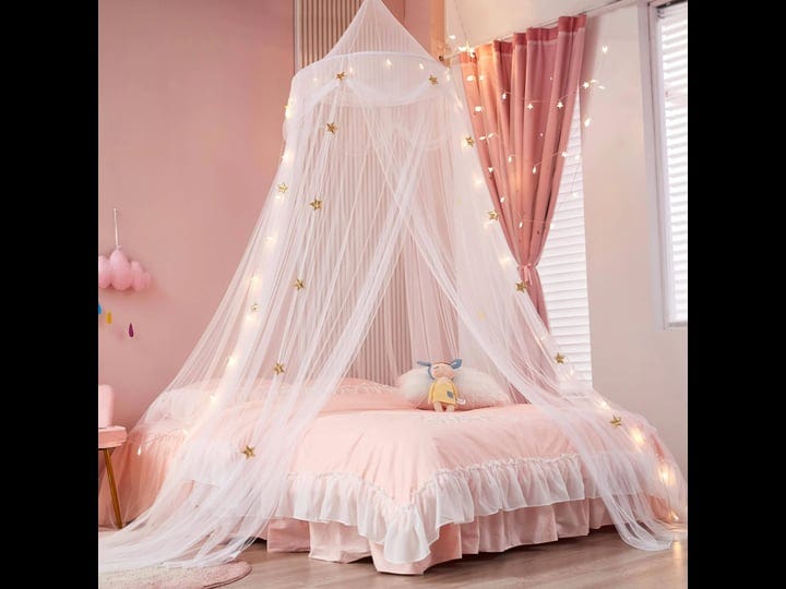 nattey-bed-canopy-with-lights-for-girlsgold-star-princess-crib-canopy-1
