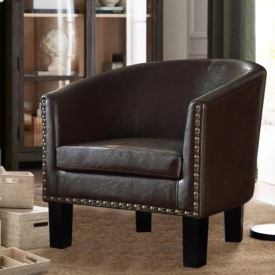 rosevera-duilio-club-style-barrel-armchair-for-living-room-faux-chocolate-brown-1