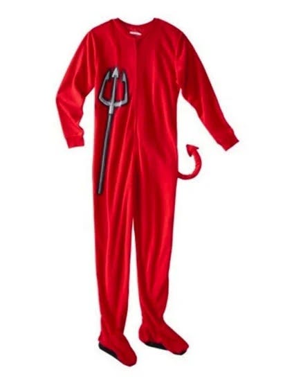 Cozy Red Devil Footie Sleeper Jumpsuit | Image