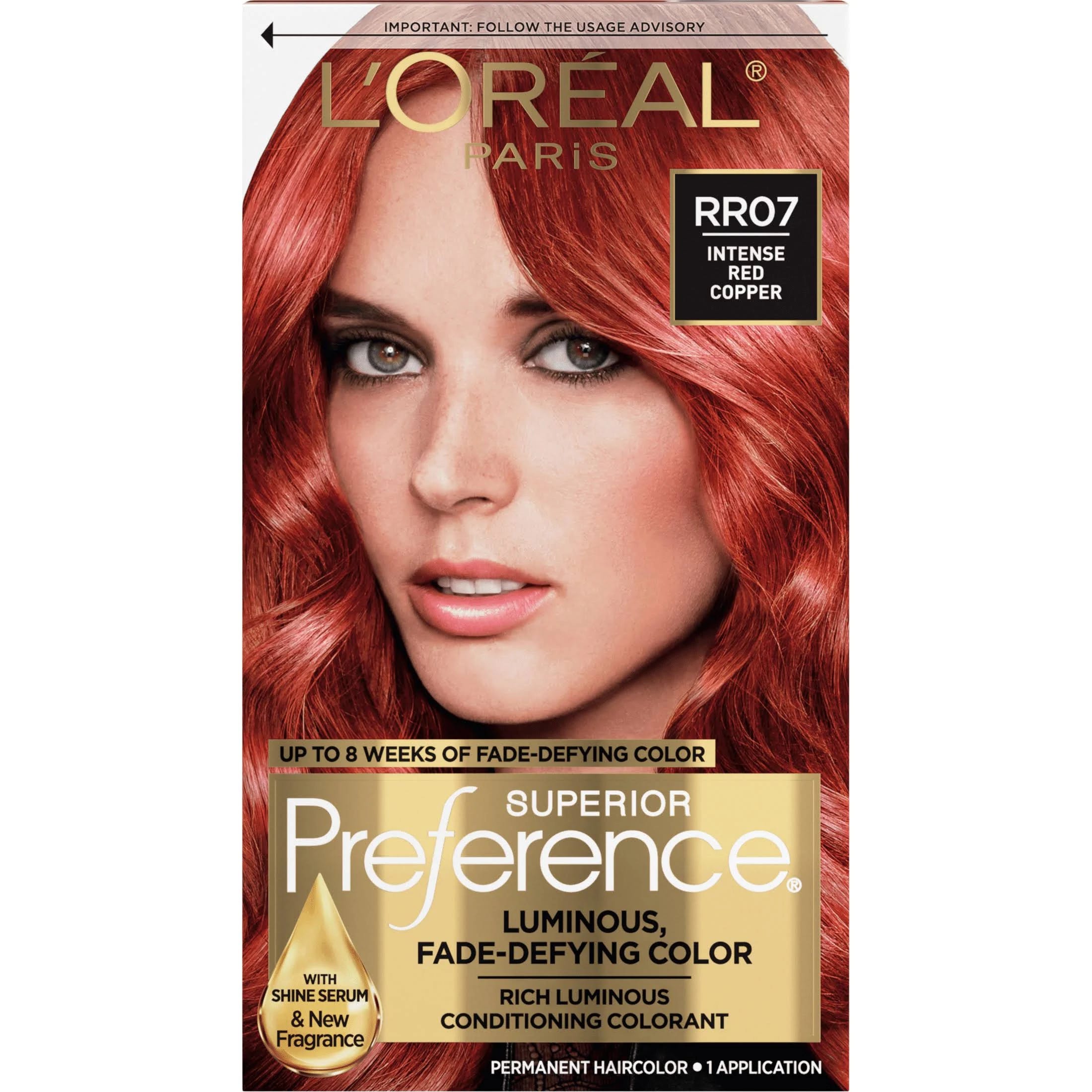 Radiant Copper Auburn Hair: Intense Red Dye for Natural Gray Coverage | Image