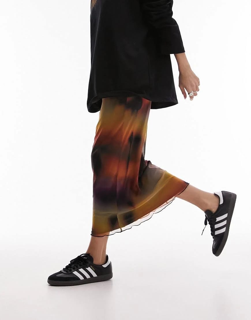Bold Abstract Mesh Print Maxi Skirt for Women by Topshop | Image