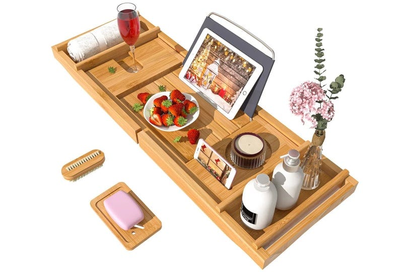 bamfan-bath-caddy-tray-for-bathtub-bamboo-adjustable-organizer-tray-for-bathroom-with-free-soap-dish-1