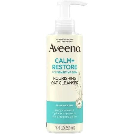 Hypoallergenic Aveeno Calm + Restore Nourishing Oat Facial Cleanser | Image