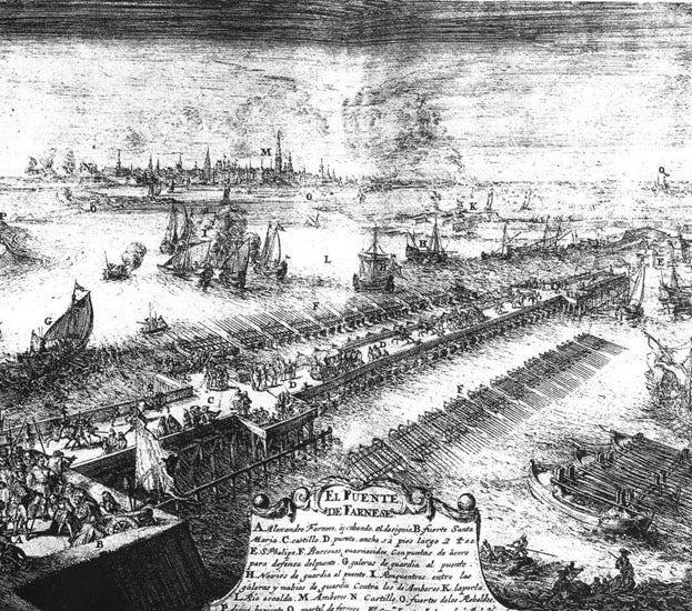 Antwerp Siege Parma Farnese Bridge 1585 Smaller