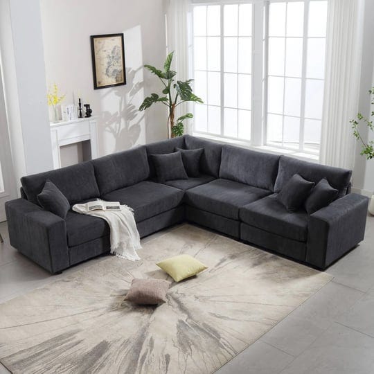 oversized-deep-seat-sectional-sofa-corduroy-upholstered-modular-couches-dark-grey-1