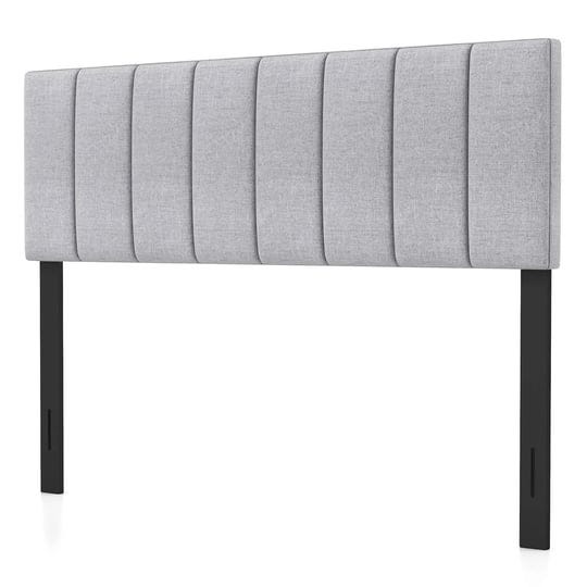 linen-upholstered-headboard-with-solid-wood-legs-and-adjustable-width-gray-costway-1