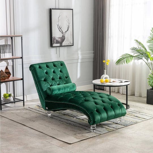 velvet-tufted-chaise-lounge-accent-living-room-chair-green-1