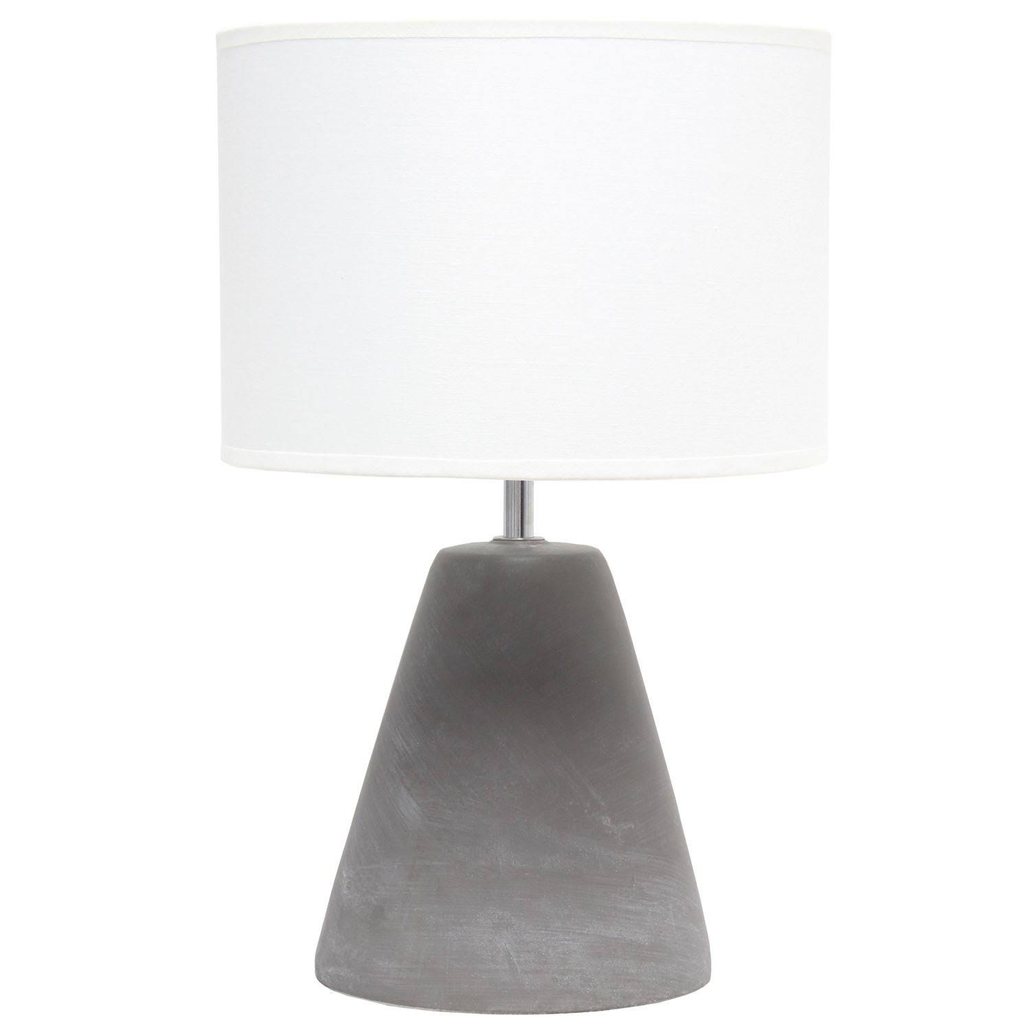 Gray Ceramic Base Table Lamp with White Shade | Image