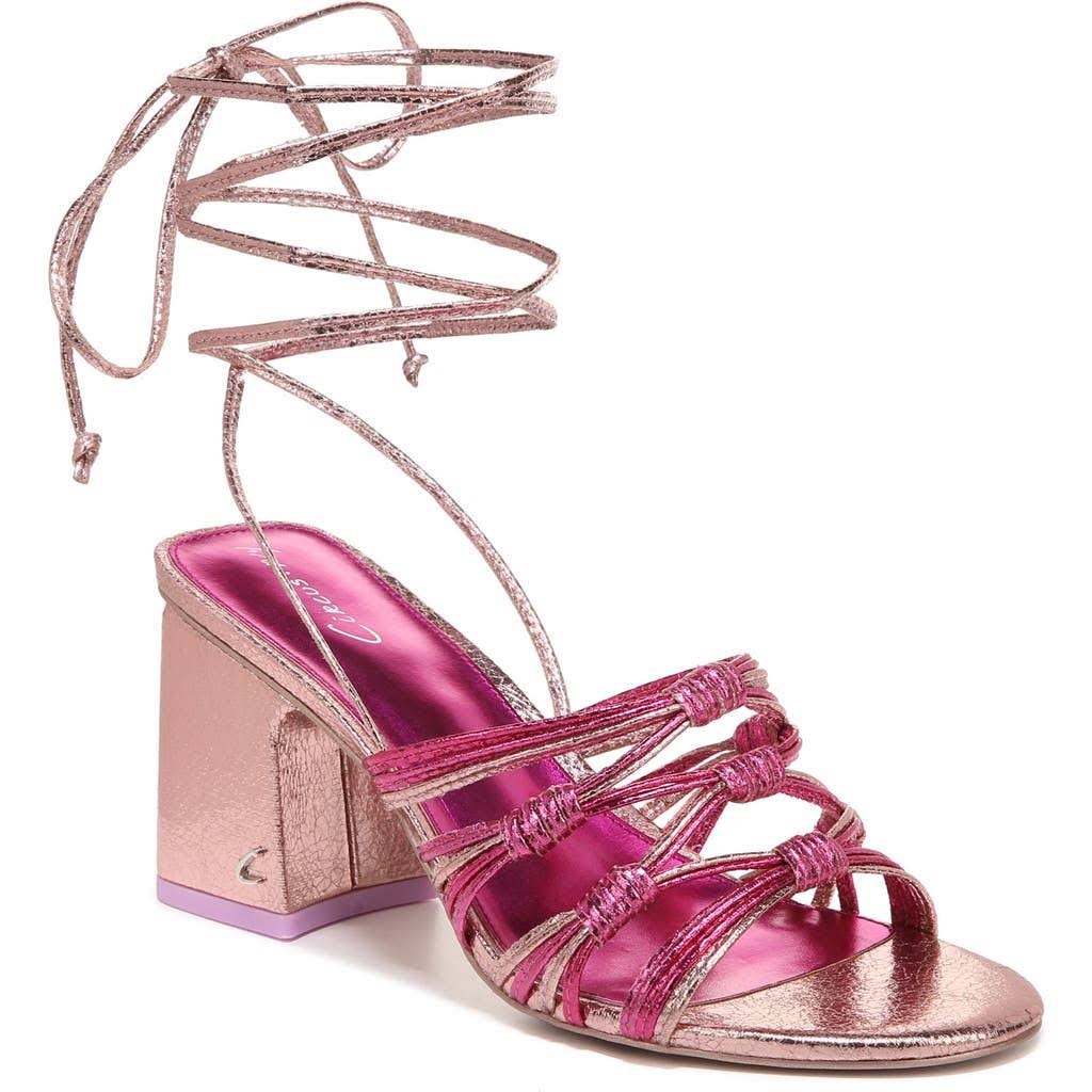 Wrap Around Heels: Strappy Block Heel Sandal from Circus NY in Pink Multi | Image
