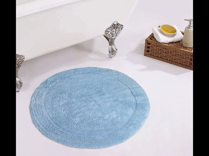 home-weavers-inc-waterford-collection-100-cotton-tufted-bath-rug-machine-wash-22-in-round-blue-1