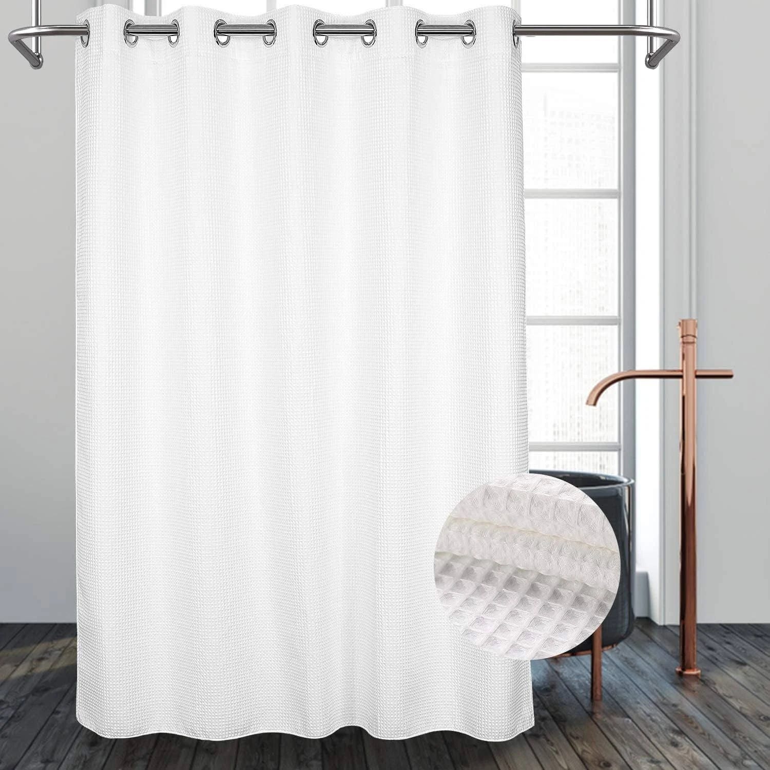 Elegant Hookless Shower Curtain with Snap-in Liner | Image