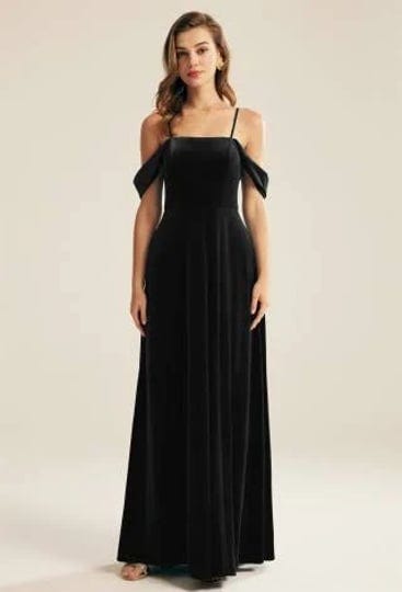 aw-bridal-a-line-floor-length-square-neckline-velvet-long-bridesmaid-dresses-black-size-10-1