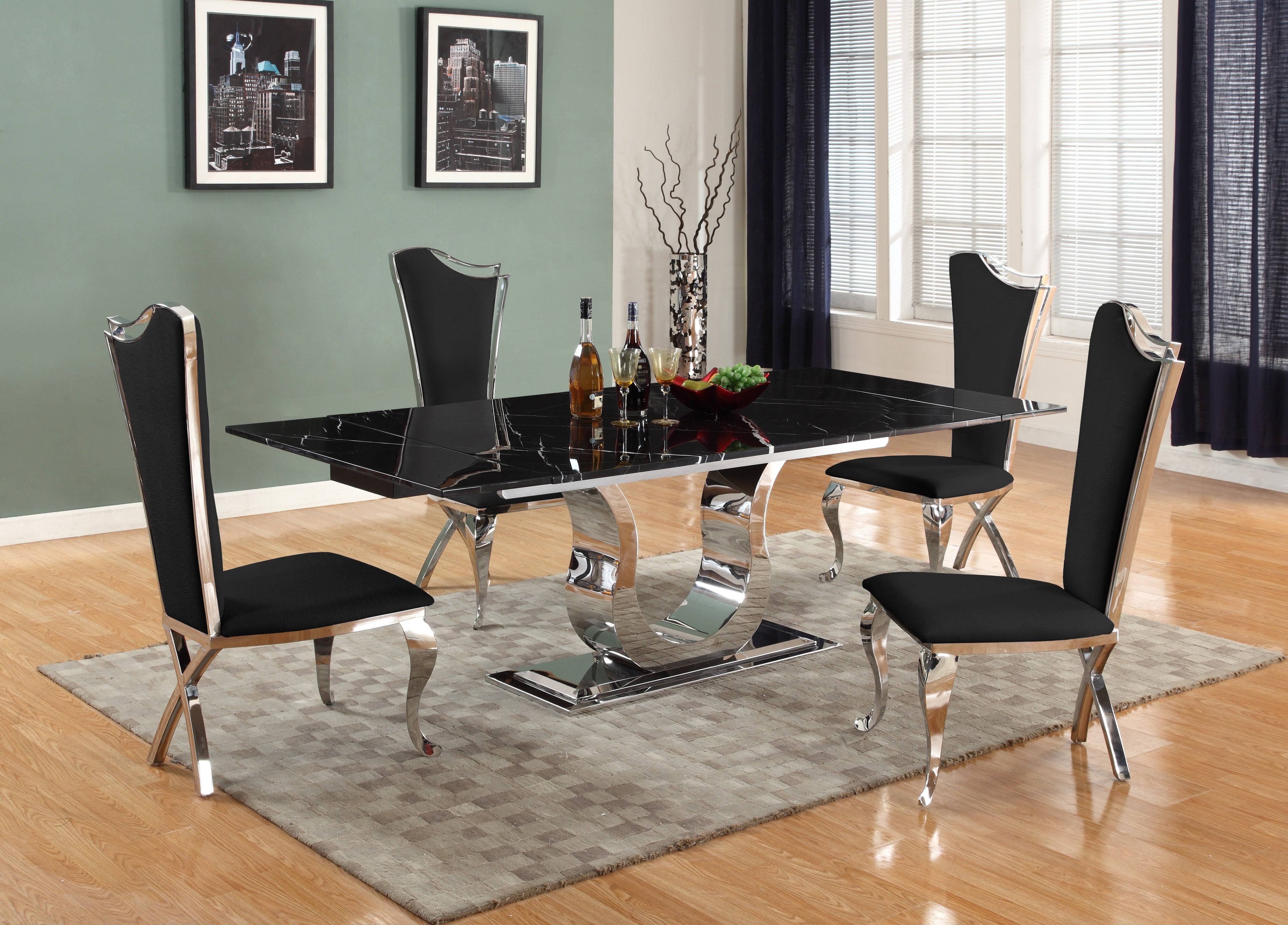 Chintaly Imports: Black NADIA-DT Dining Table | Image