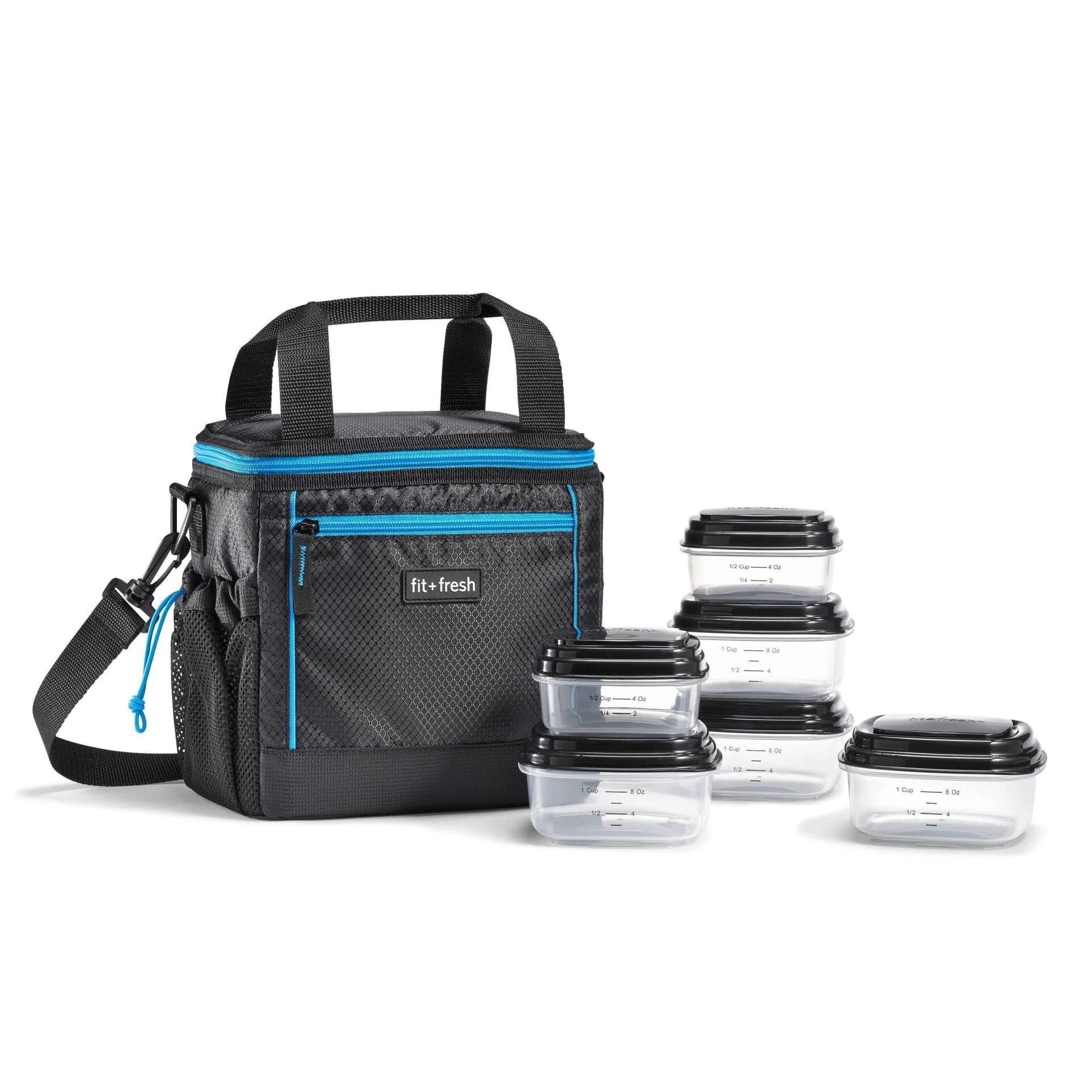 Fit & Fresh Sport Cooler Lunch Tote: Insulated Bag with Drink Compartments | Image