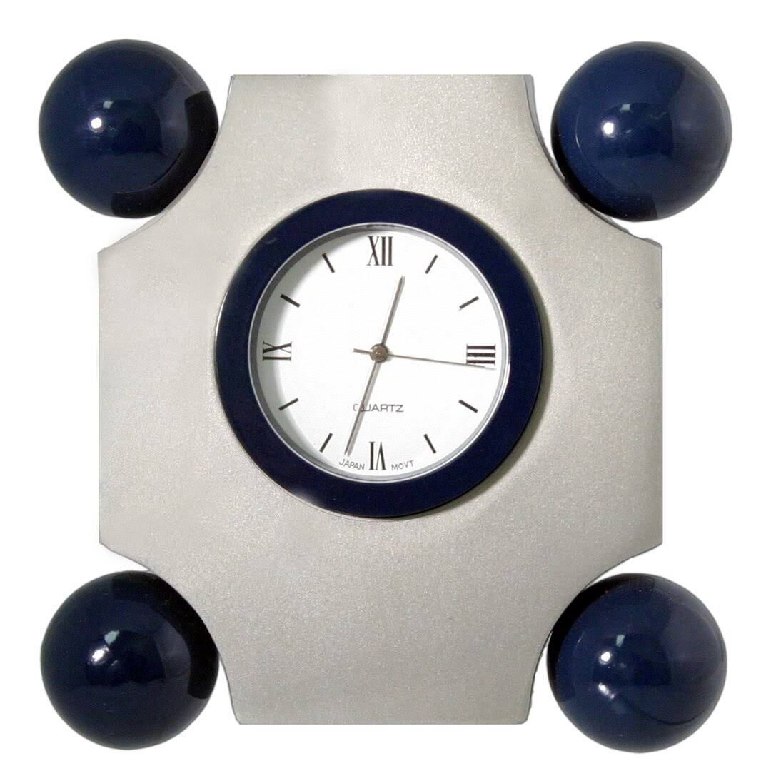 Sophisticated Art Deco Matte Nickel Desk Clock | Image