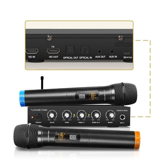 sound-town-wireless-microphone-karaoke-mixer-system-with-hd-audio-return-channel-optical-toslink-aux-1