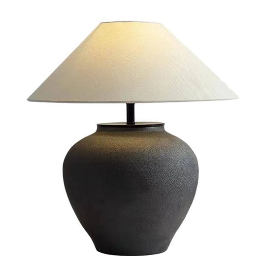 puresilks-rustic-black-table-lamp-farmhouse-handmade-ceramic-table-lamp-modern-20-86tall-table-lamp--1