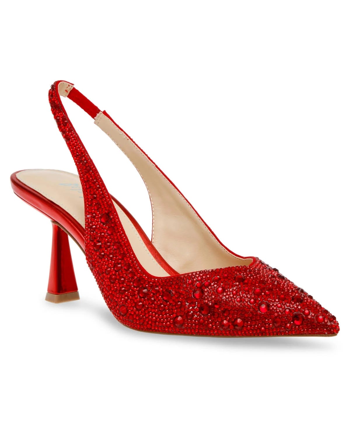 Red Slingback Pump with Pointed Toe - Glamorous Evening Shoe | Image