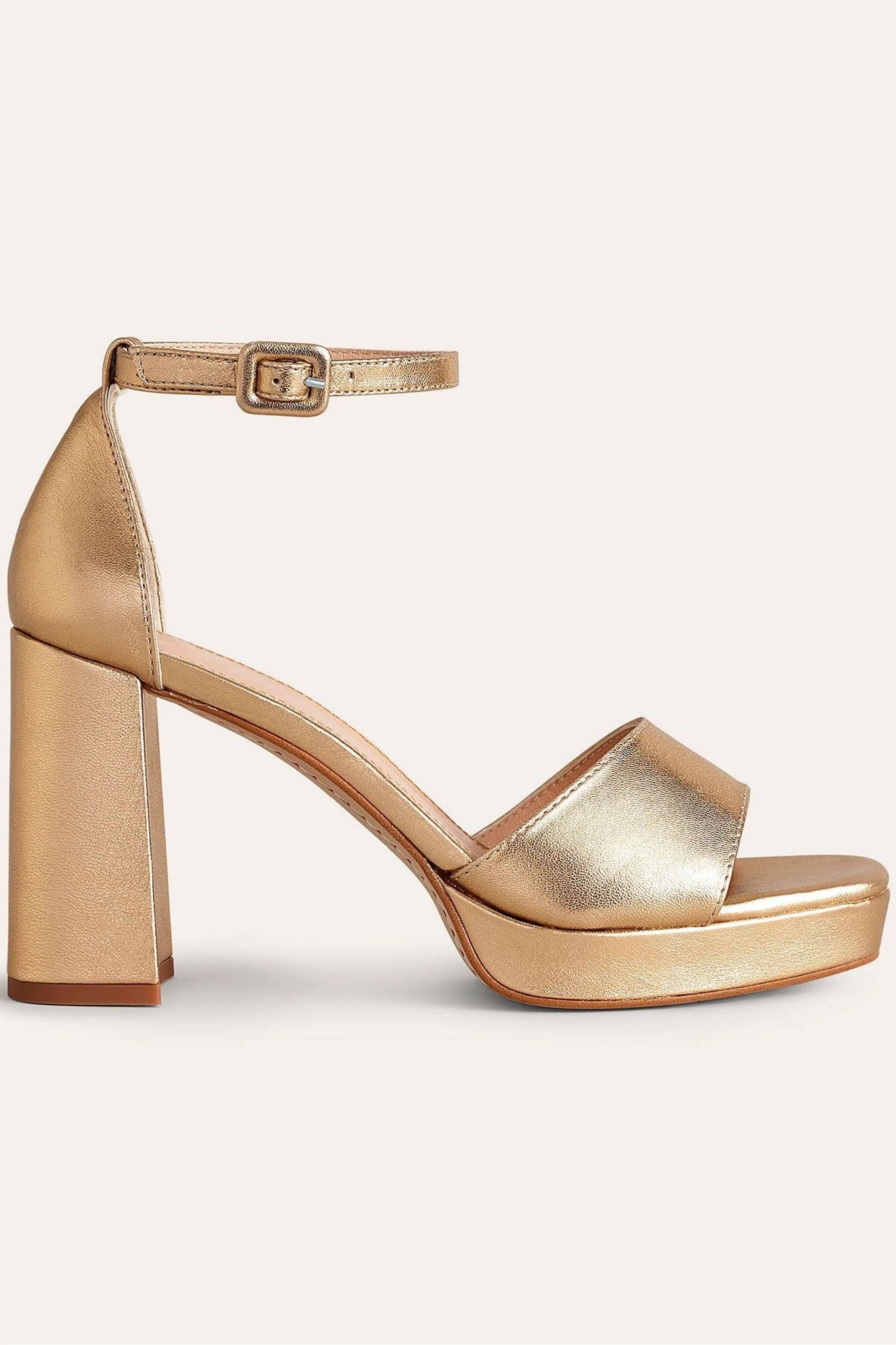 Golden Heeled Platform Sandals for Stylish Dancing | Image