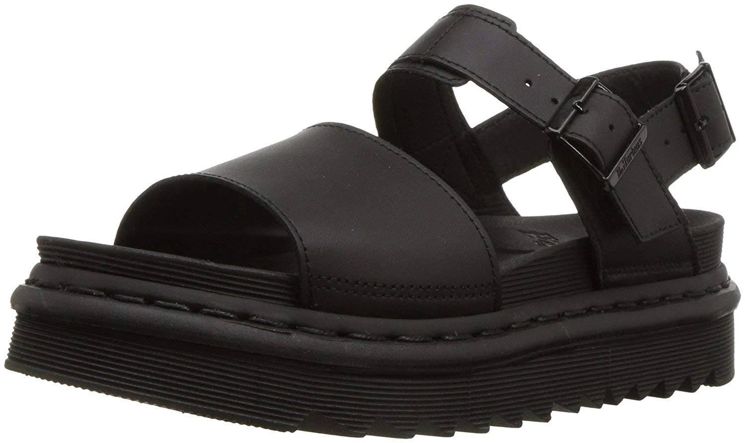 Black Patent Leather Chunky Sandals for Women by Dr. Martens | Image